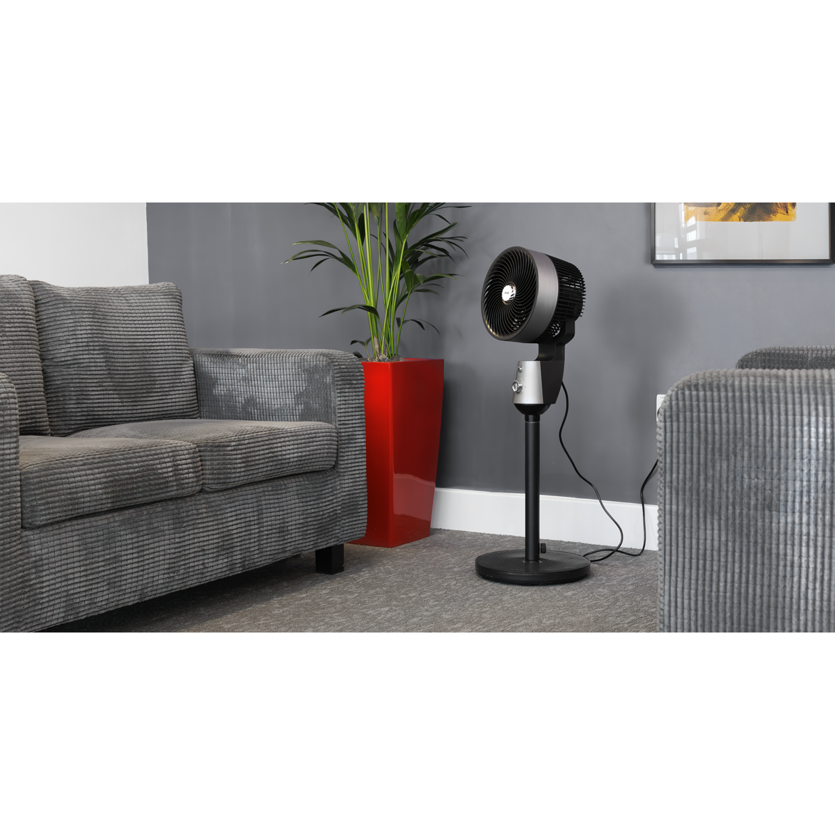 Baridi DH142 10" Pedestal Fan with Manual Control 230V - Grey - additional view 13