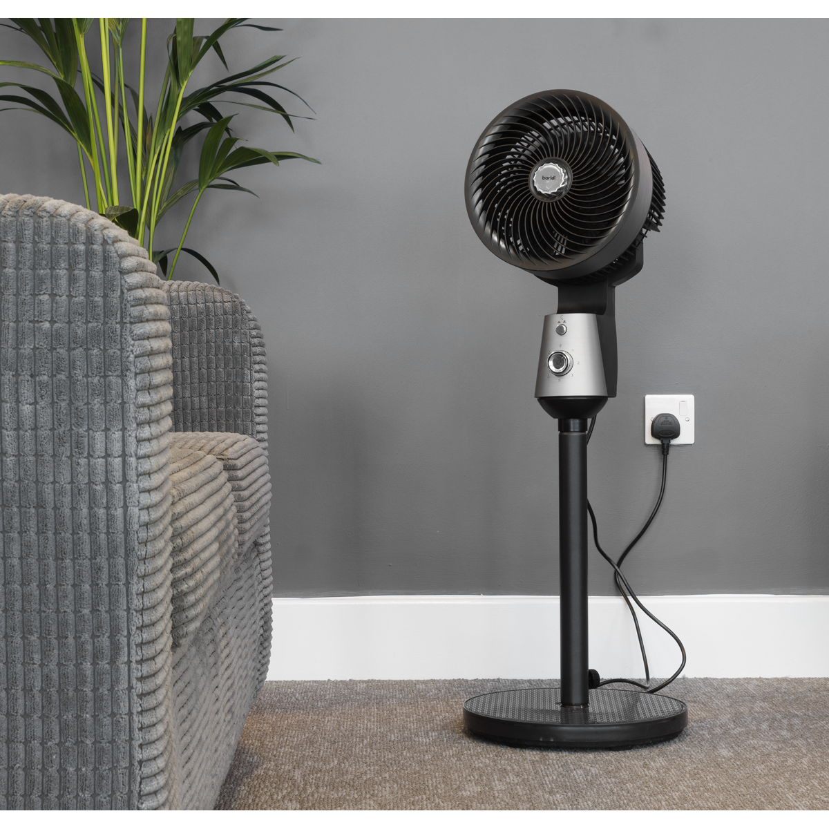 Baridi DH142 10" Pedestal Fan with Manual Control 230V - Grey - additional view 15