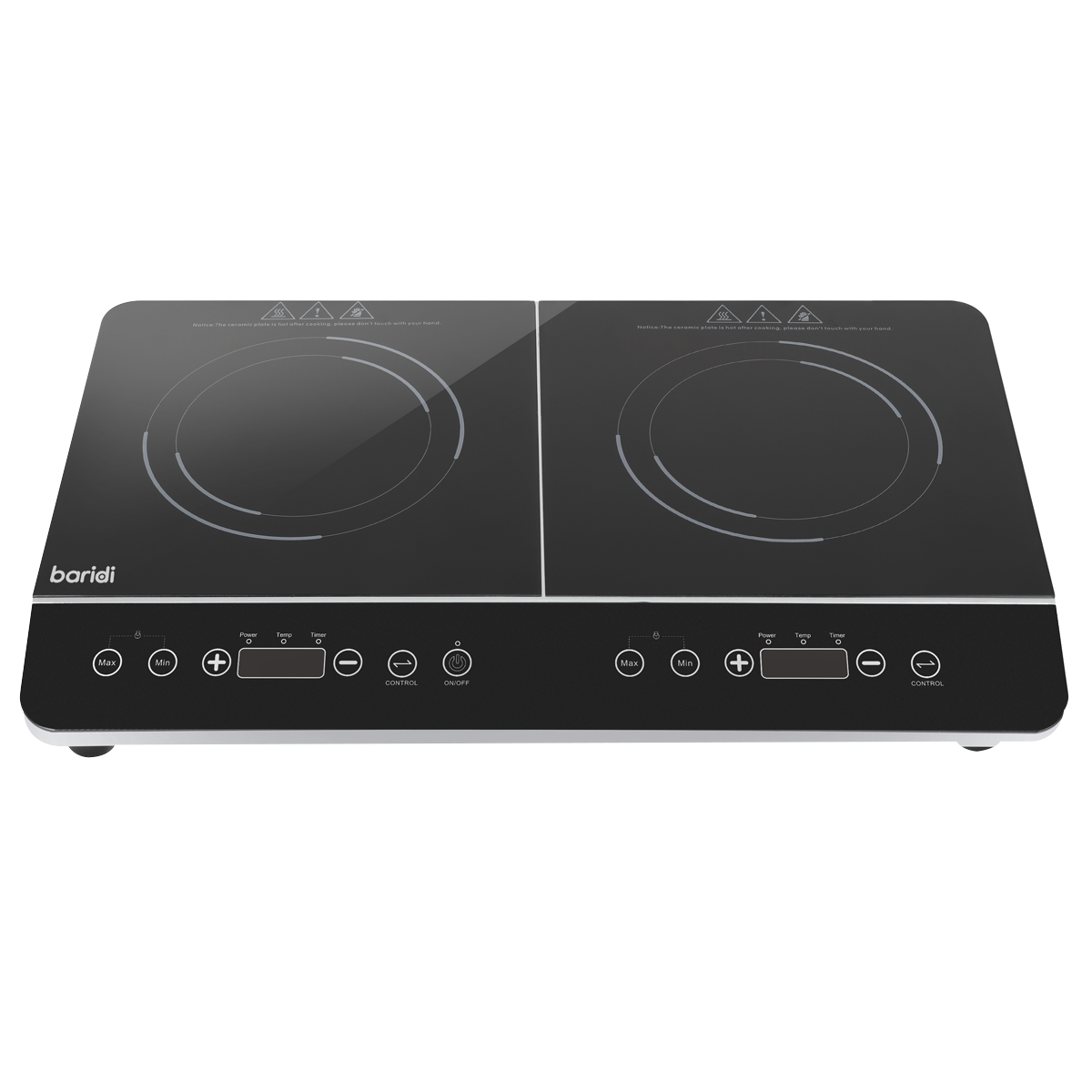 Baridi DH146 Portable Induction Hob with 2 Cooking Zones 60 x 36 x 6.5cm - Black - additional view 10
