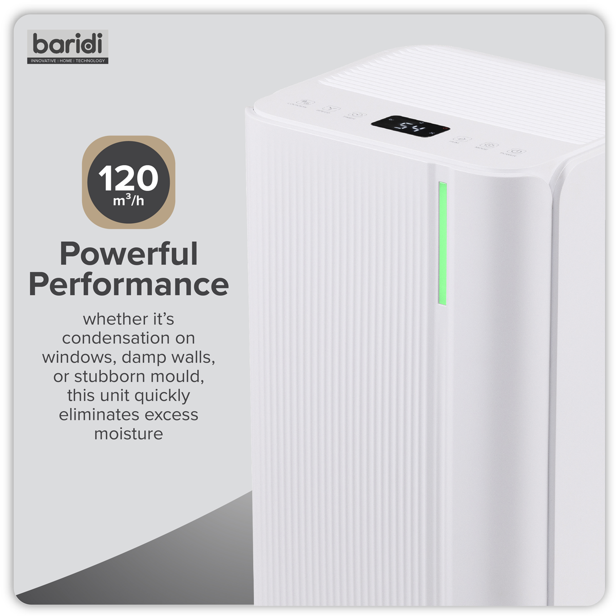 Baridi DH147 Dehumidifier with Digital Display & 24hr Timer 12L - White - additional view 15