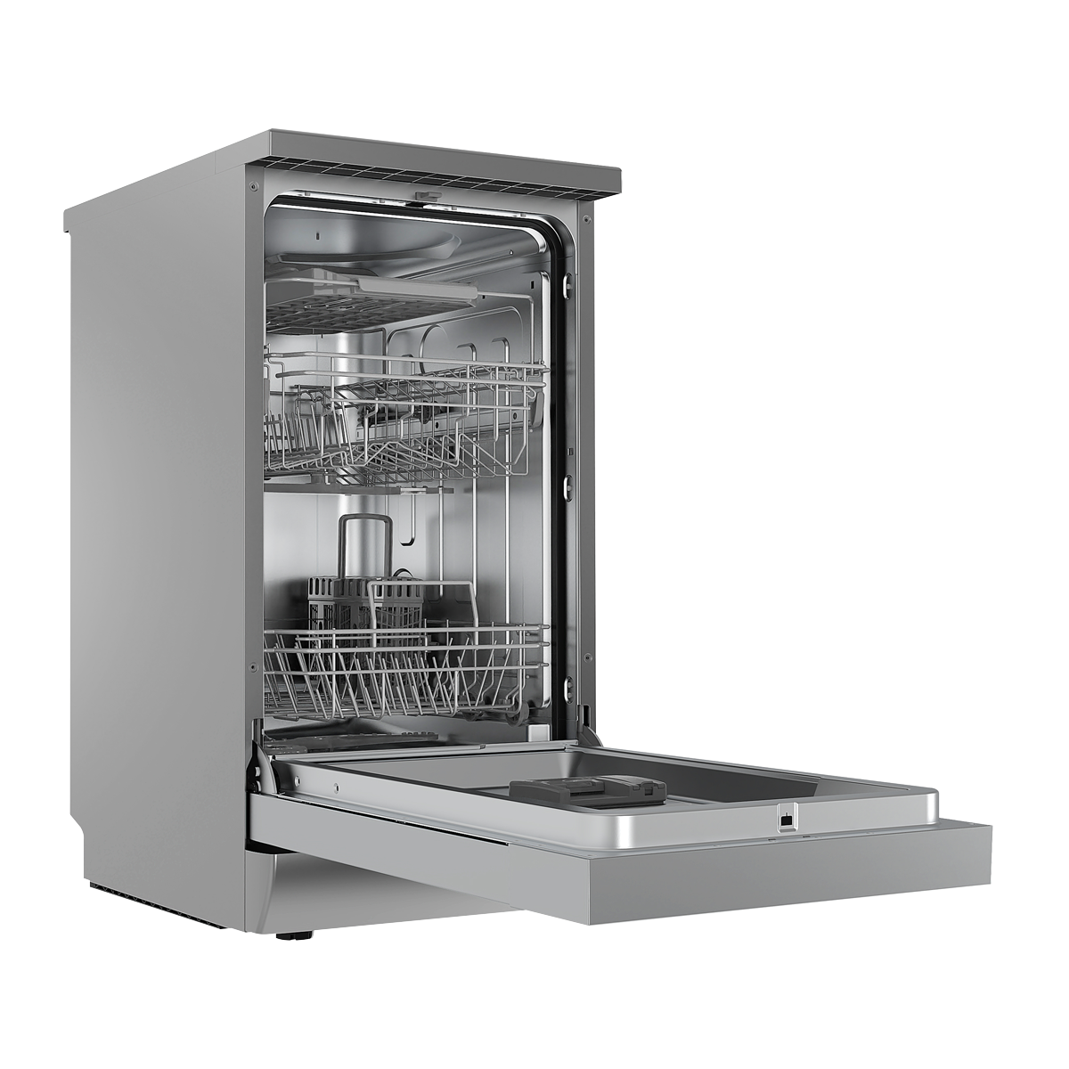 Baridi DH166 Slimline Freestanding Dishwasher 45cm Wide 10 Place Settings - Silver - additional view 2