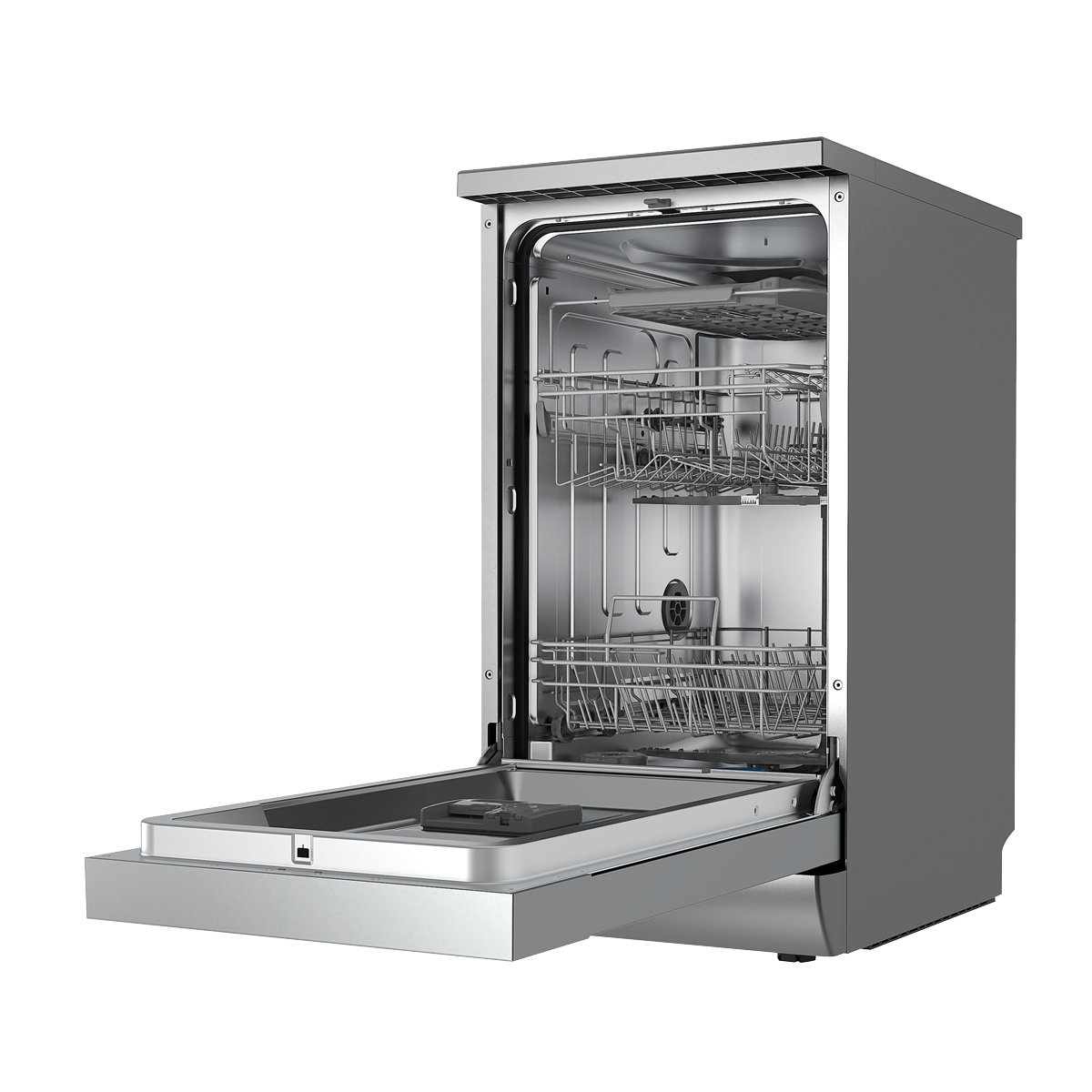 Baridi DH166 Slimline Freestanding Dishwasher 45cm Wide 10 Place Settings - Silver - additional view 4