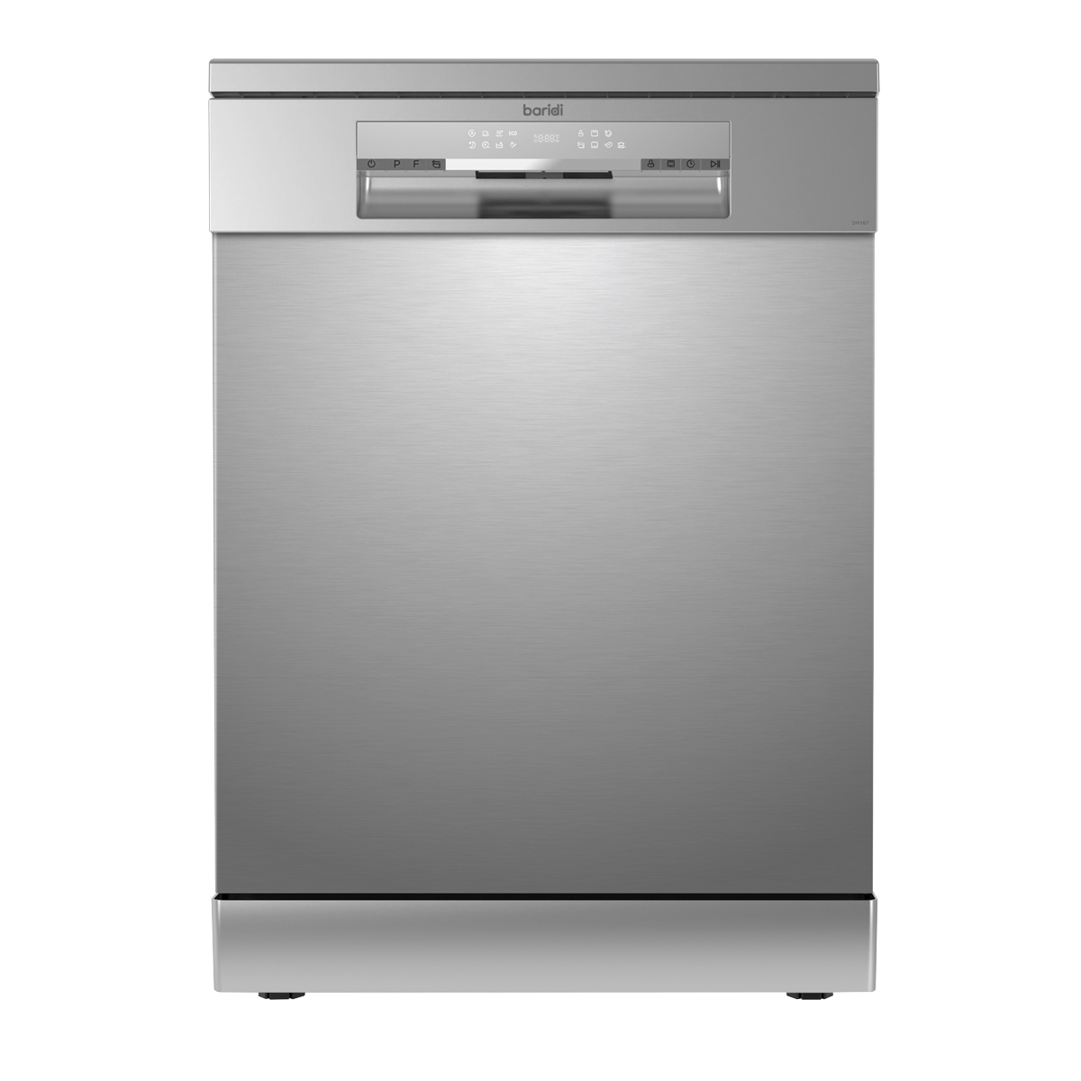 Baridi DH167 Regular Sized Freestanding Dishwasher 60cm Wide 14 Place Settings - Silver - additional view 5