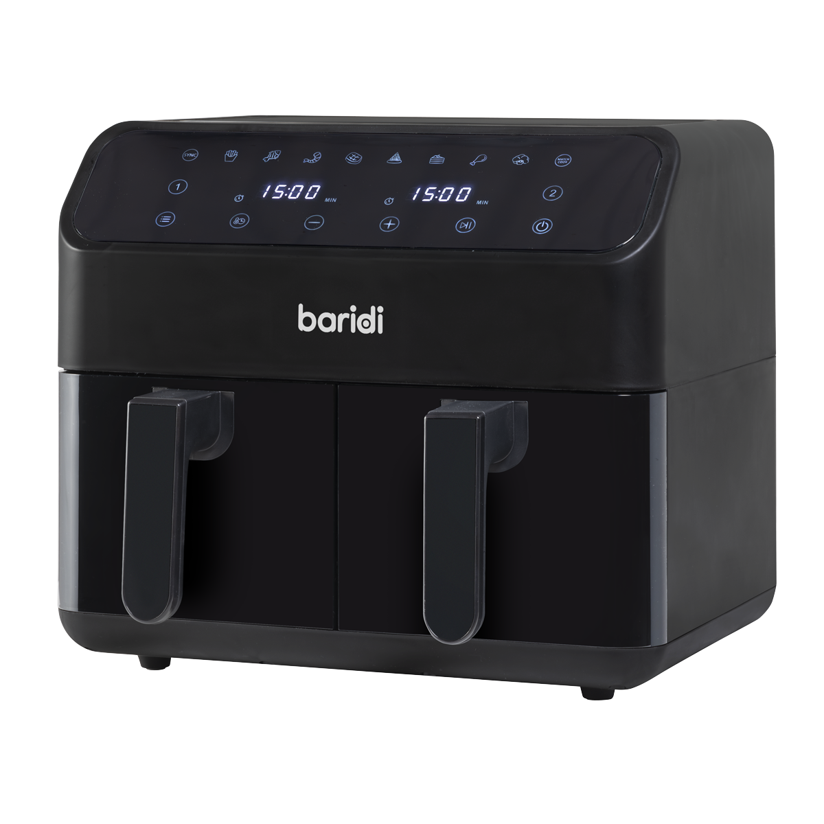 Baridi DH172 Dual Zone Air Fryer 8L with 8-in-1 Functions Touch Controls, Easy-Clean, Black - DH172 - additional view 5