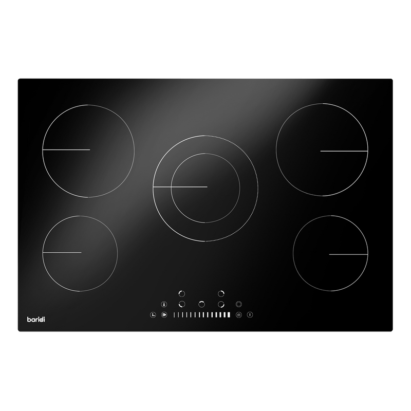 Baridi DH175 Integrated Ceramic Hob with 5 Cooking Zones 77cm - Black Glass - additional view 5