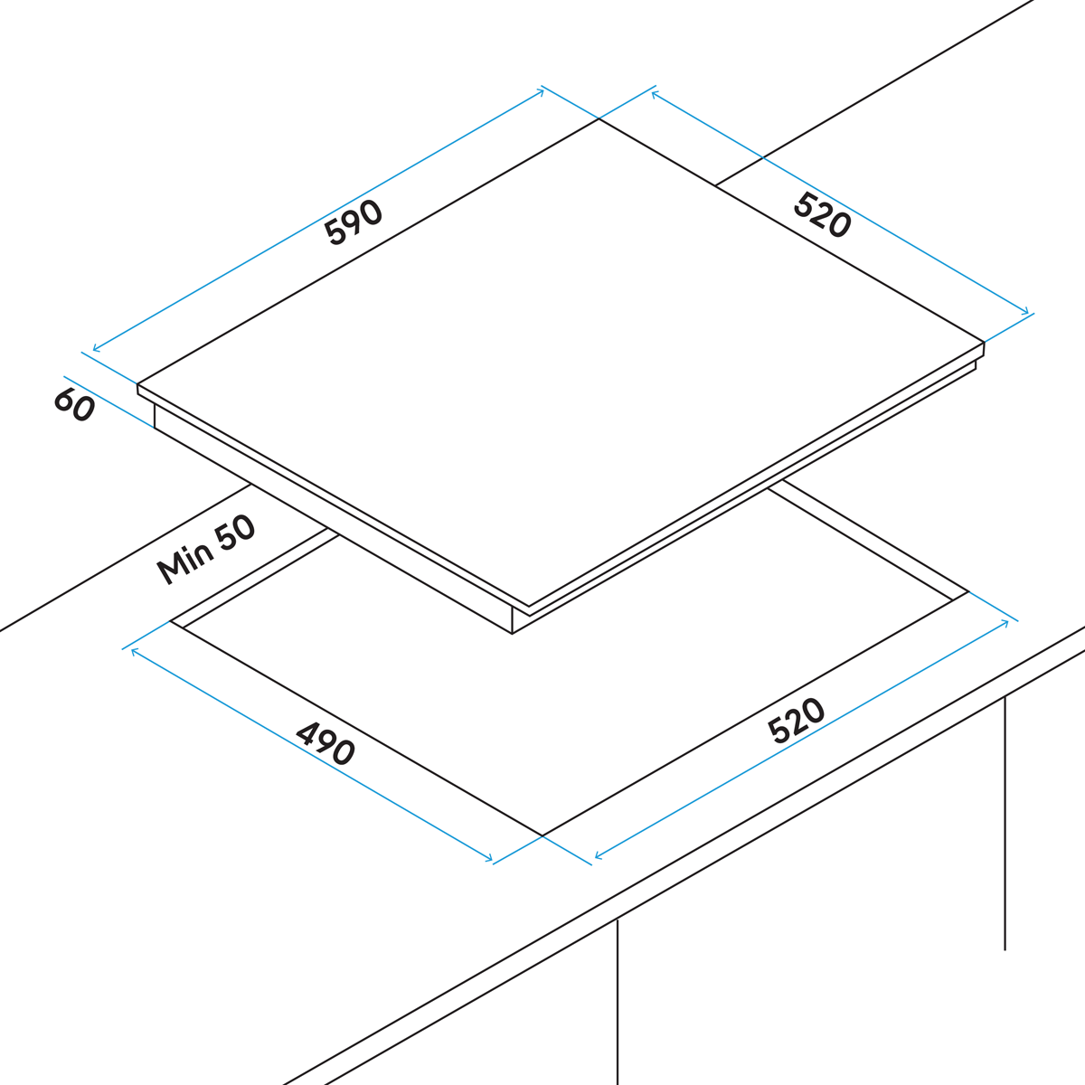 Baridi DH176 Integrated Induction Hob with 4 Cooking Zones 60cm 6800W Output - additional view 10