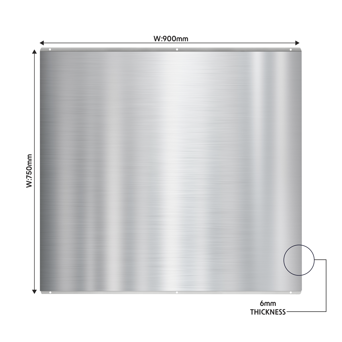 Baridi DH195 Splashback for Cooker Hoods 90 x 75cm - Stainless Steel - additional view 5