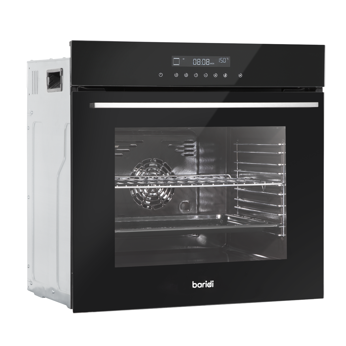 Baridi DH199 Integrated Fan-Assisted Electric Oven 60cm 72L Capacity - Black