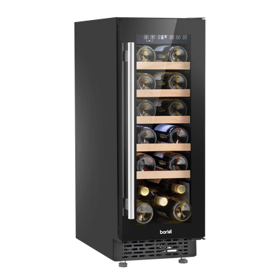 Baridi DH203 20 Bottle Slim Built-In Wine Cooler with Digital Touchscreen Controls, Beech Wood Shelves & Internal LED Light