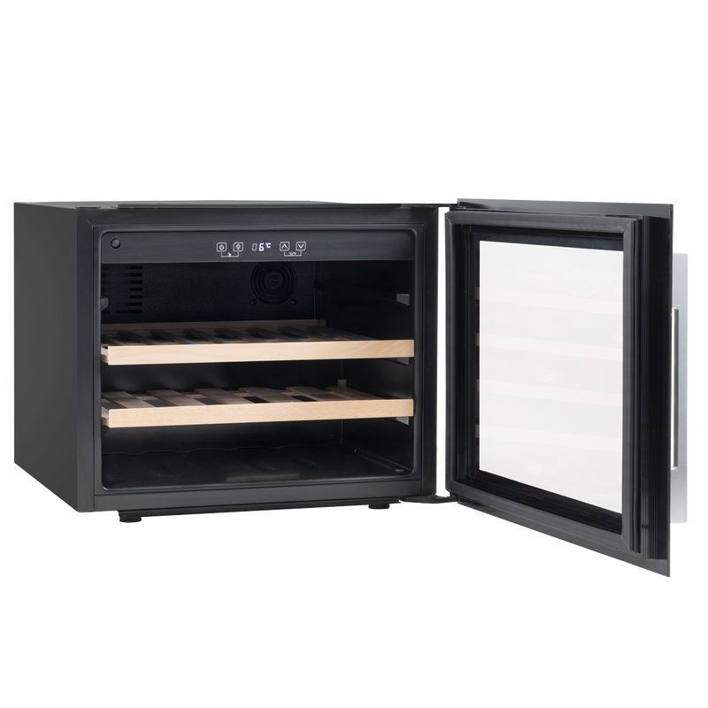 Baridi DH205 28 Bottle Built-In Wine Cooler with Touch Screen Controls, Beech Wood Shelves & LED Light - additional view 9
