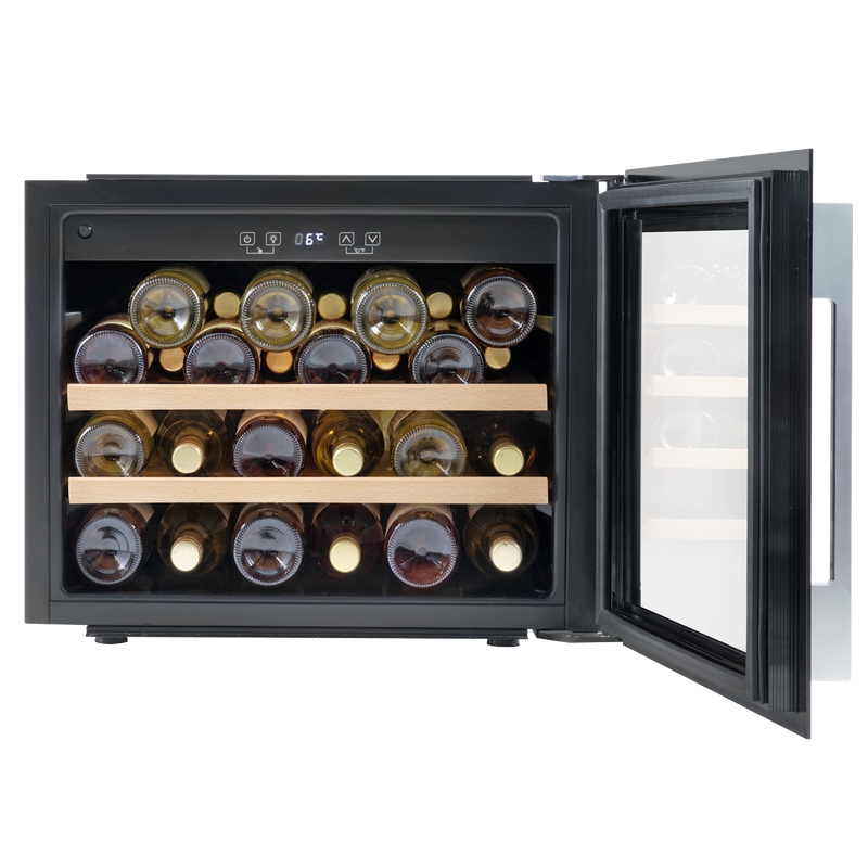Baridi DH205 28 Bottle Built-In Wine Cooler with Touch Screen Controls, Beech Wood Shelves & LED Light - additional view 7