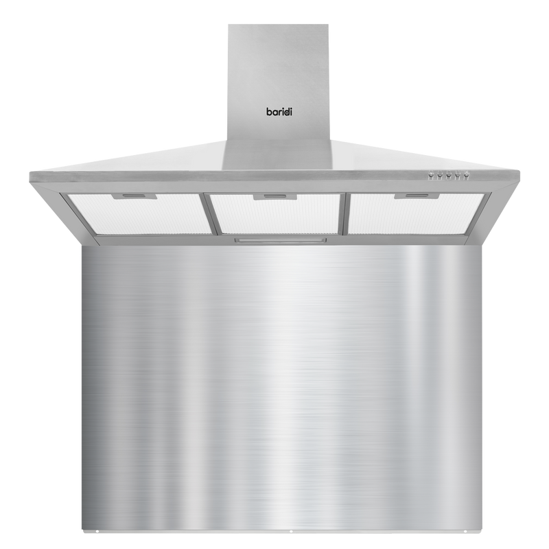 Baridi DH211 Cooker Hood with Carbon Filters & Splashback 90cm - Stainless Steel