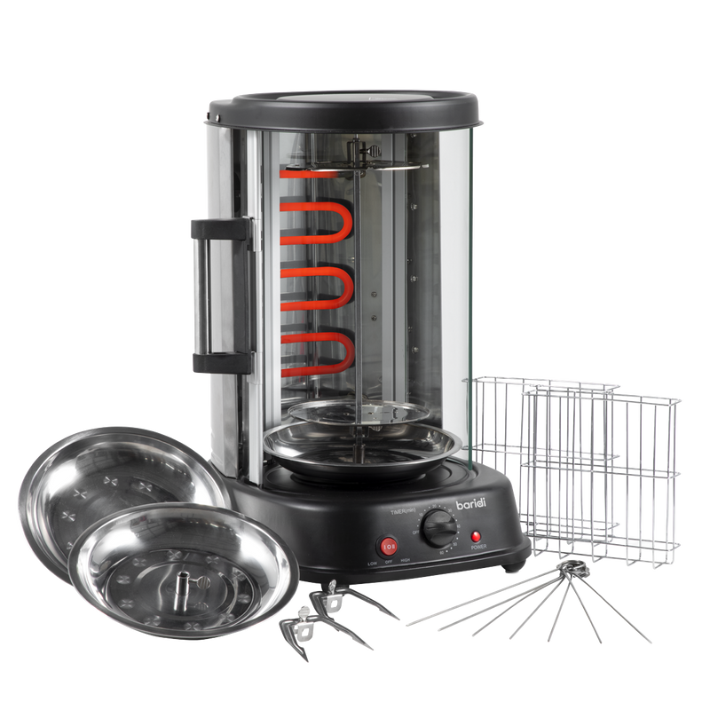 Baridi DH216 Vertical 360° Rotisserie Smokeless Grill 21L Capacity