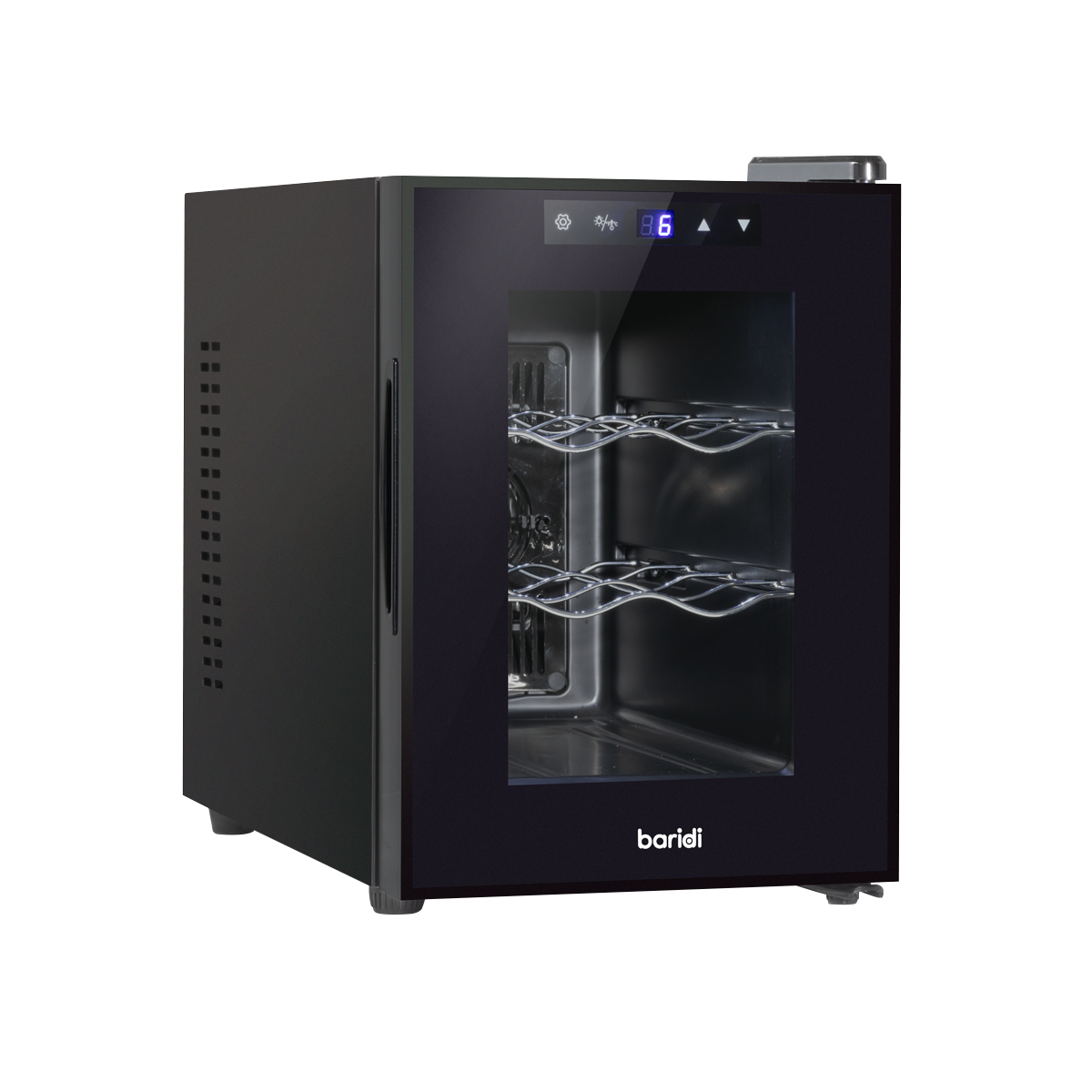 Baridi DH217 6 Bottle Thermoelectric Tabletop Wine Cooler with Touch Control - Black