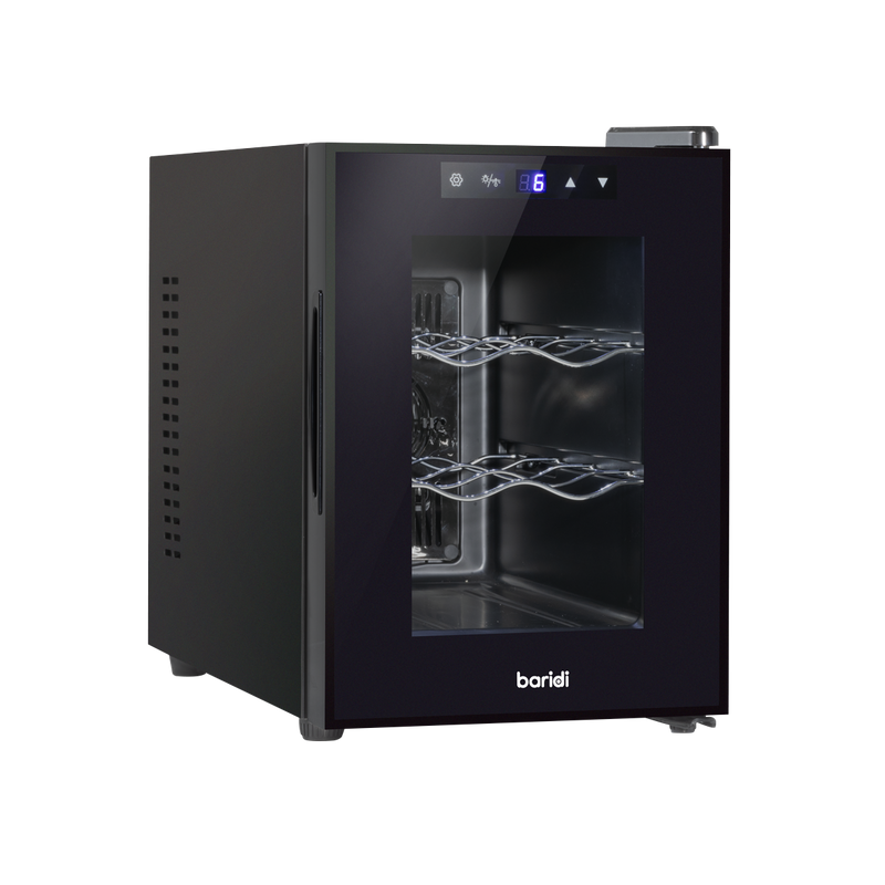 Baridi DH217 6 Bottle Thermoelectric Tabletop Wine Cooler with Touch Control - Black