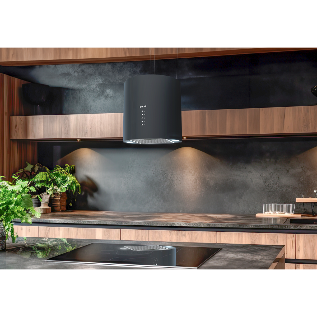 Baridi DH219 Round Island Cooker Hood 35cm - Black - additional view 2