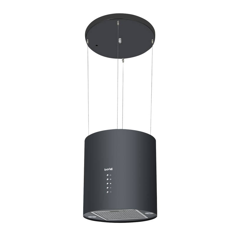 Baridi DH219 Round Island Cooker Hood 35cm - Black