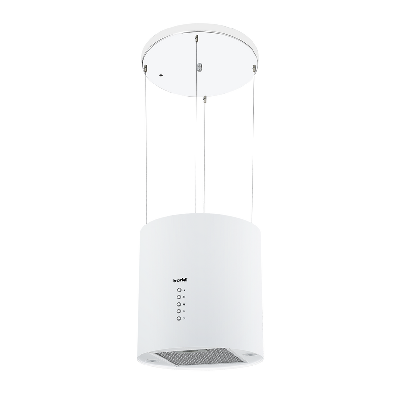 Baridi DH221 Round Island Cooker Hood 35cm - White