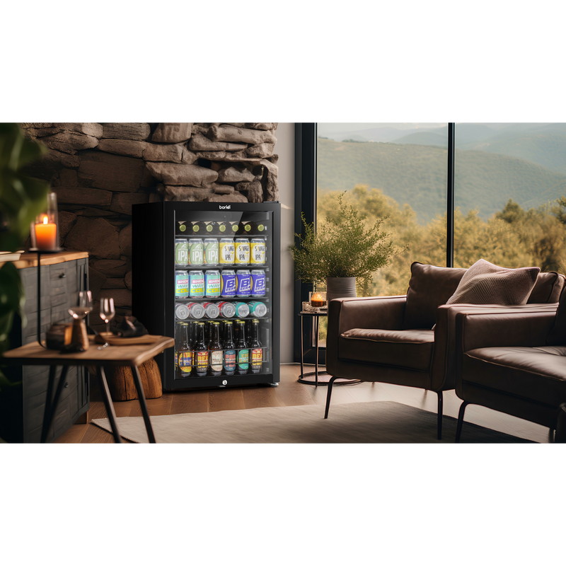 Baridi DH223 Undercounter Drinks, Beer & Wine Fridge with LED Light 115L - Black - additional view 15