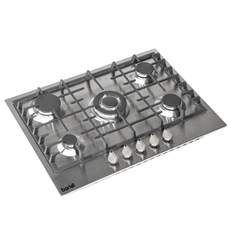 Baridi DH227 Gas Hob with 5 Cooking Zones 70cm - Stainless Steel