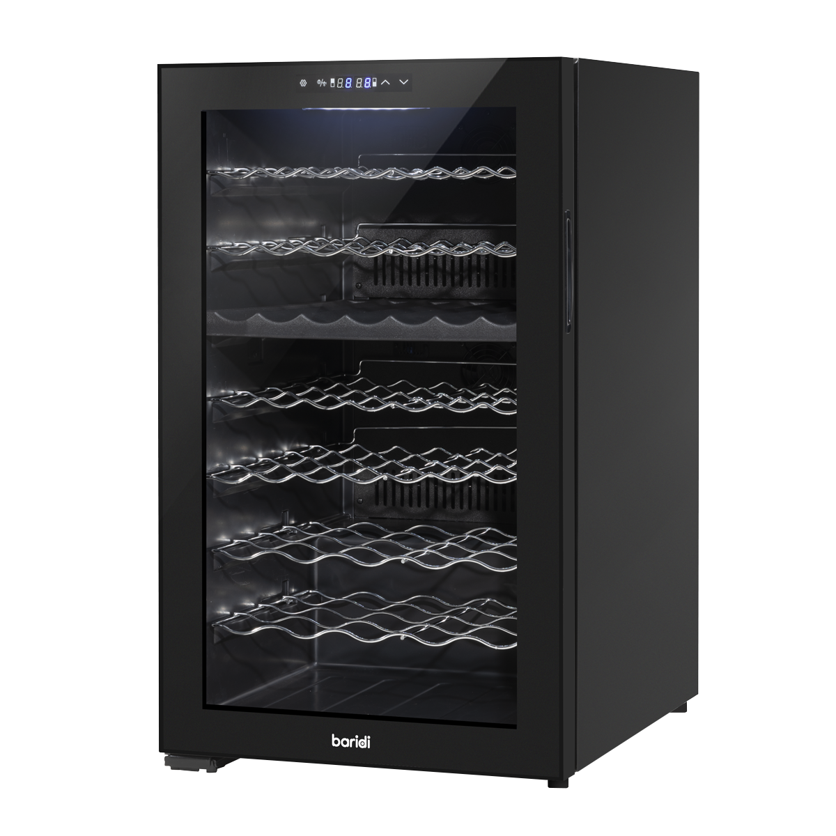 Baridi DH236 52 Bottle Dual Zone Wine Fridge with Digital Touch Screen Controls, Wire Shelves & LED - additional view 10