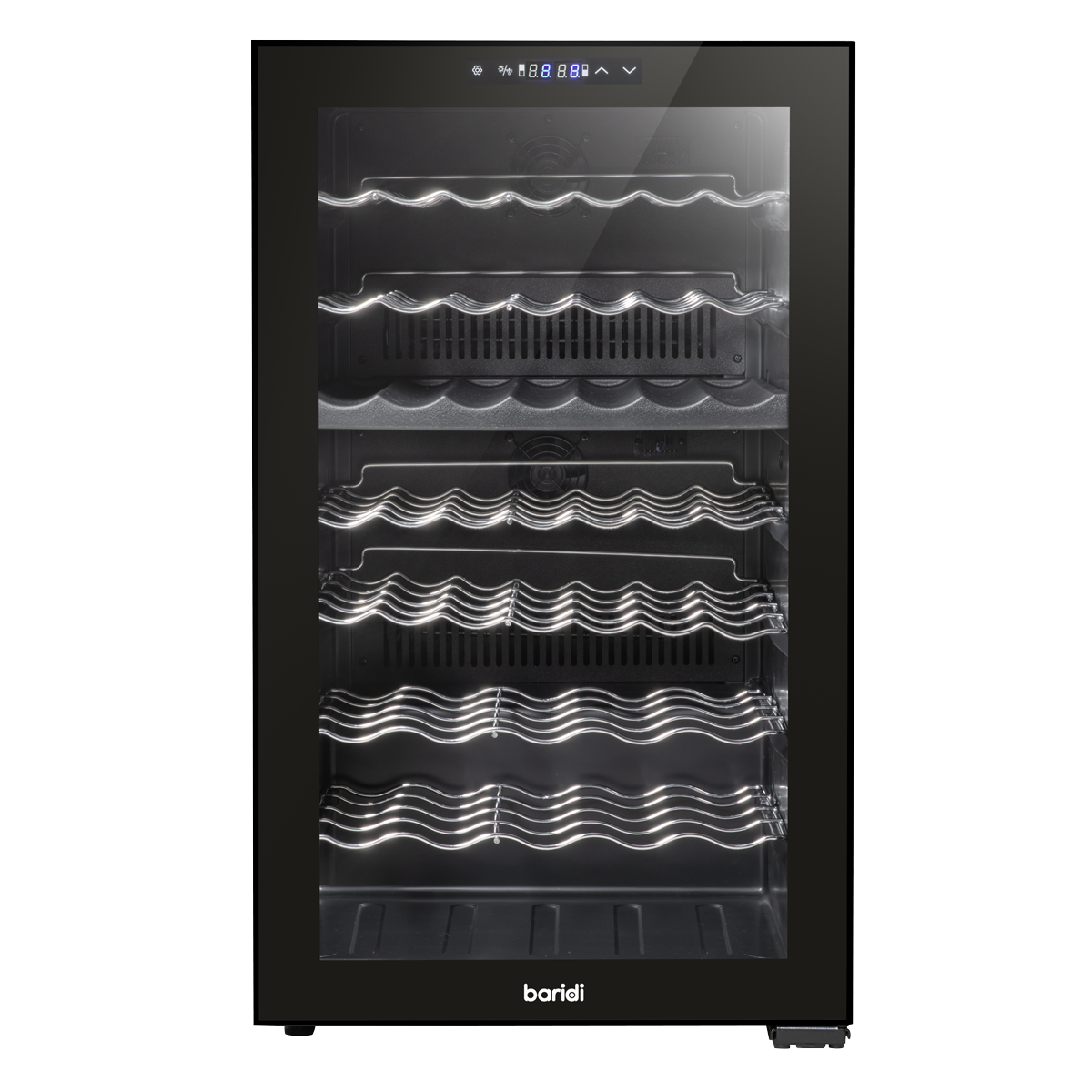Baridi DH236 52 Bottle Dual Zone Wine Fridge with Digital Touch Screen Controls, Wire Shelves & LED - additional view 11