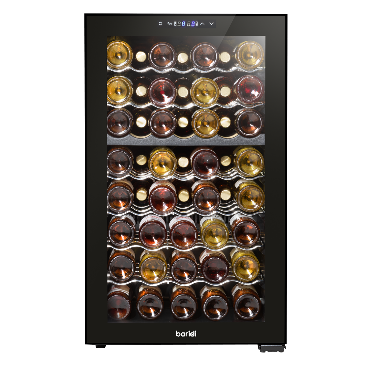Baridi DH236 52 Bottle Dual Zone Wine Fridge with Digital Touch Screen Controls, Wire Shelves & LED Light - additional view 8