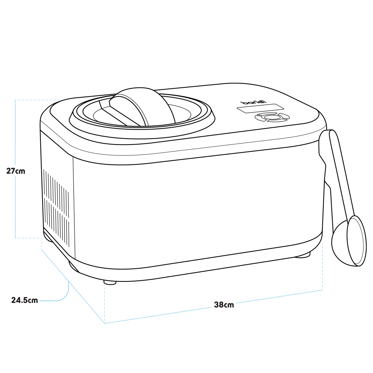 Baridi DH240 Automatic Churning Ice Cream Machine 1.5L - Black - additional view 6