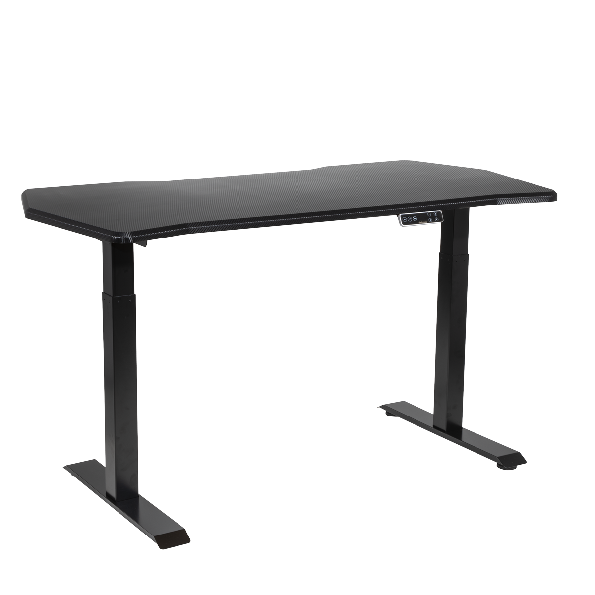 Dellonda DH241 Carbon Fibre Effect Electric Height Adjustable Standing Desk, 1400 x 700mm Dual Motor 100kg