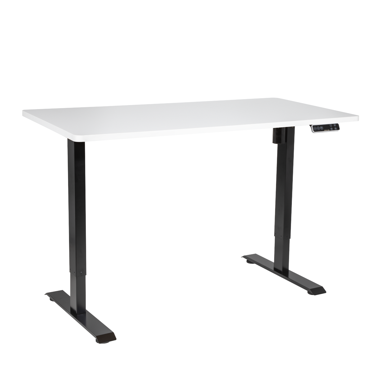 Dellonda DH244 White Electric Height Adjustable Standing Desk with Memory, Quiet, 1400x700mm