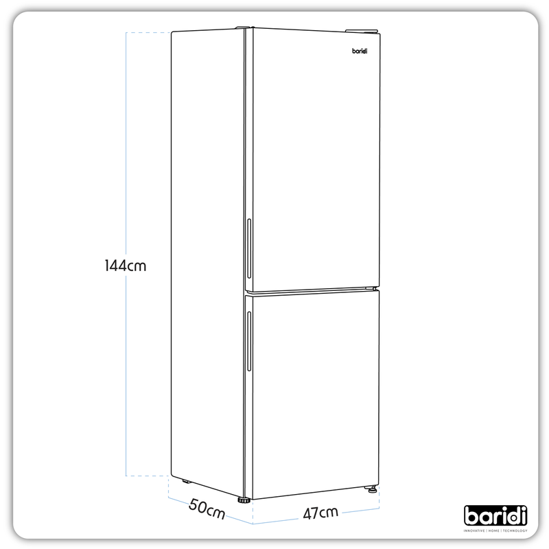 Baridi DH252 60/40 Low Frost Fridge Freezer 157L Capacity - White - additional view 20
