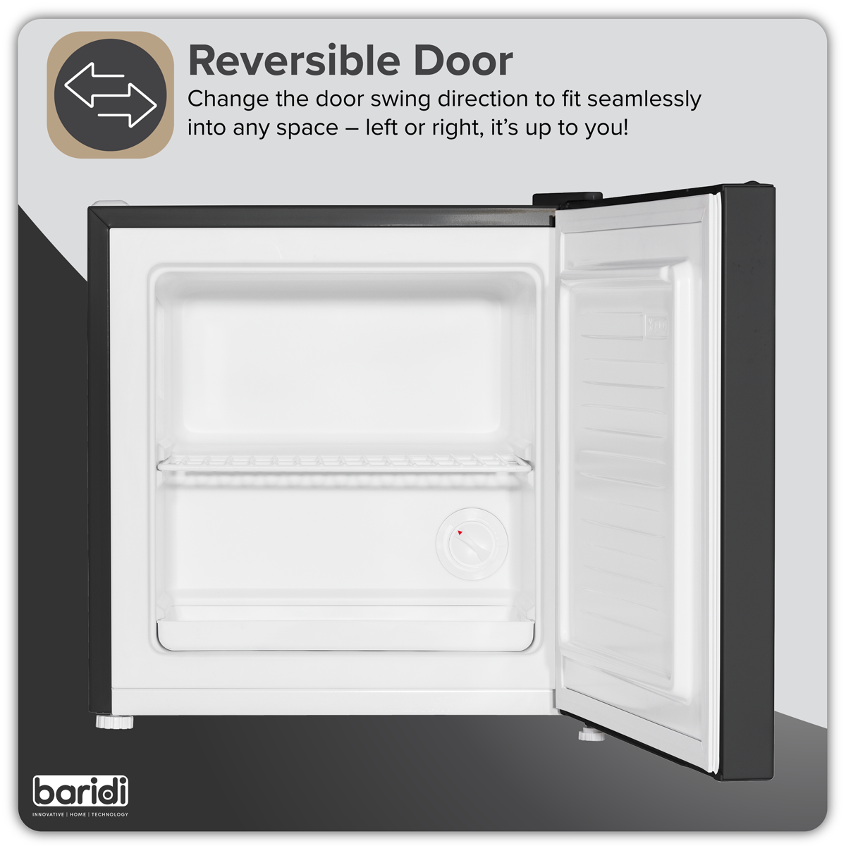Baridi DH255 Mini Tabletop Fridge/Freezer, 31L Capacity - Black - additional view 9