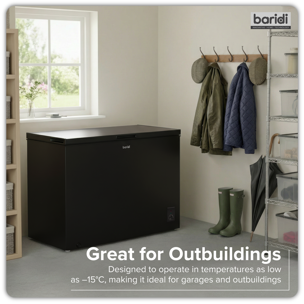 Baridi DH259 Freestanding Chest Freezer 254L Capacity - Black - additional view 3