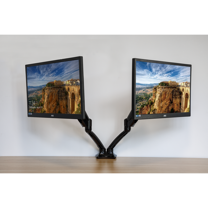 Dellonda DH25 Adjustable Double Monitor Arm with 360° Rotation - Black - additional view 6
