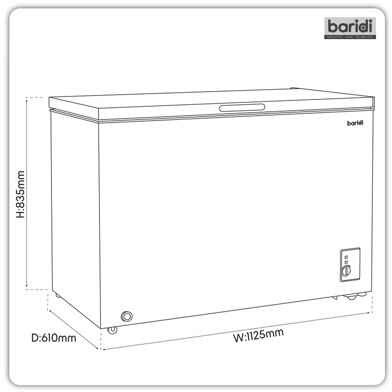 Baridi DH260 Freestanding Chest Freezer 299L Capacity - White - additional view 8