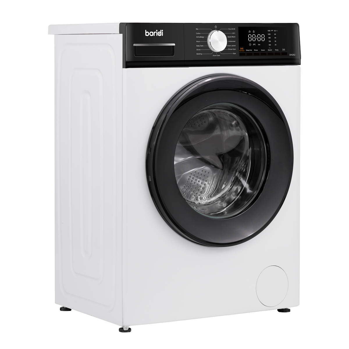 Baridi DH262 8kg Washing Machine, Front Loading, 1400rpm Energy Rating A - White