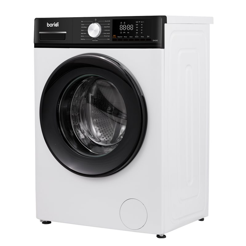 Baridi DH262 8kg Washing Machine, Front Loading, 1400rpm Energy Rating A - White - additional view 2