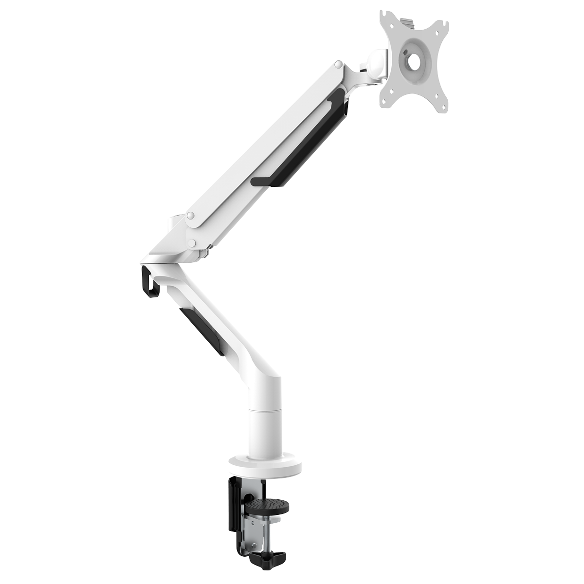 Dellonda DH26 Adjustable Single Monitor Arm with 360° Rotation - White