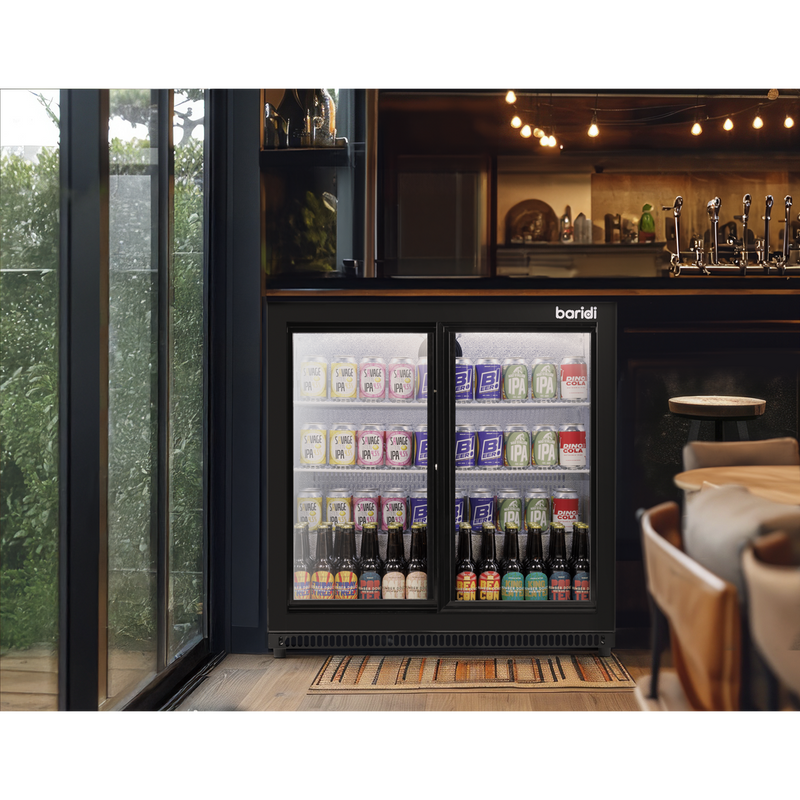 Baridi DH273 Back Bar Drinks Fridge/Cooler with Double Sliding Door & Security Lock 190L - Black - additional view 7