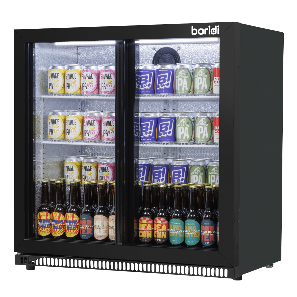 Baridi DH273 Back Bar Drinks Fridge/Cooler with Double Sliding Door & Security Lock 190L - Black - additional view 2