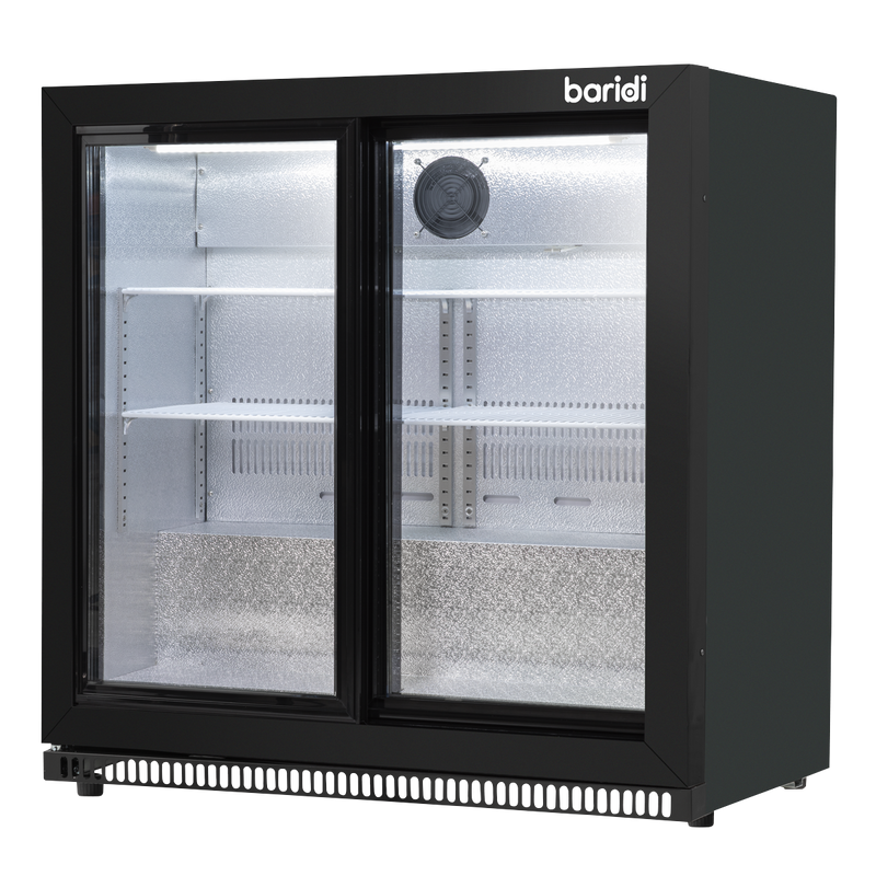 Baridi DH273 Back Bar Drinks Fridge/Cooler with Double Sliding Door & Security Lock 190L - Black - additional view 3