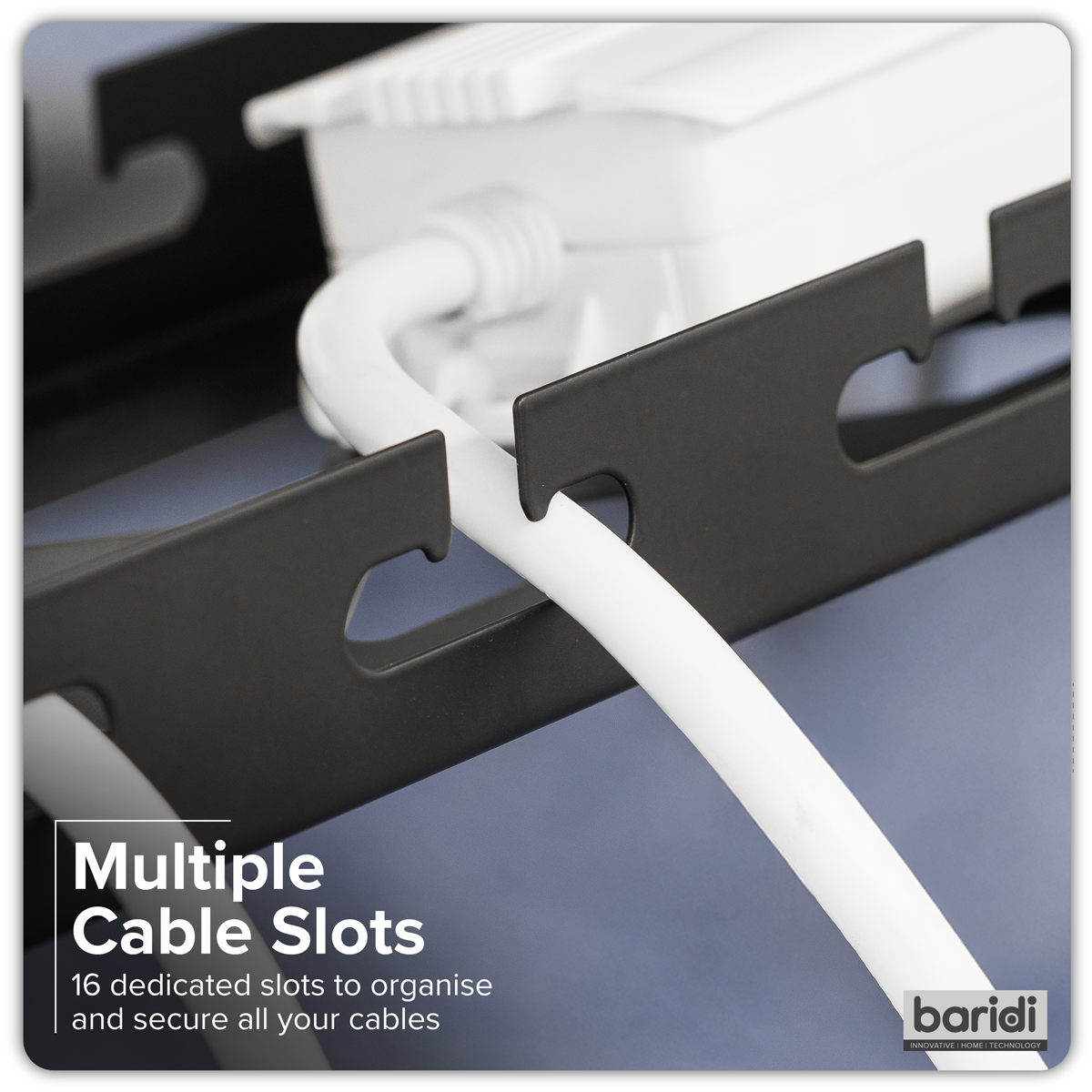Dellonda DH276 Extendable Cable Management Tray 435/730 x 130 x 190 - Black - additional view 4
