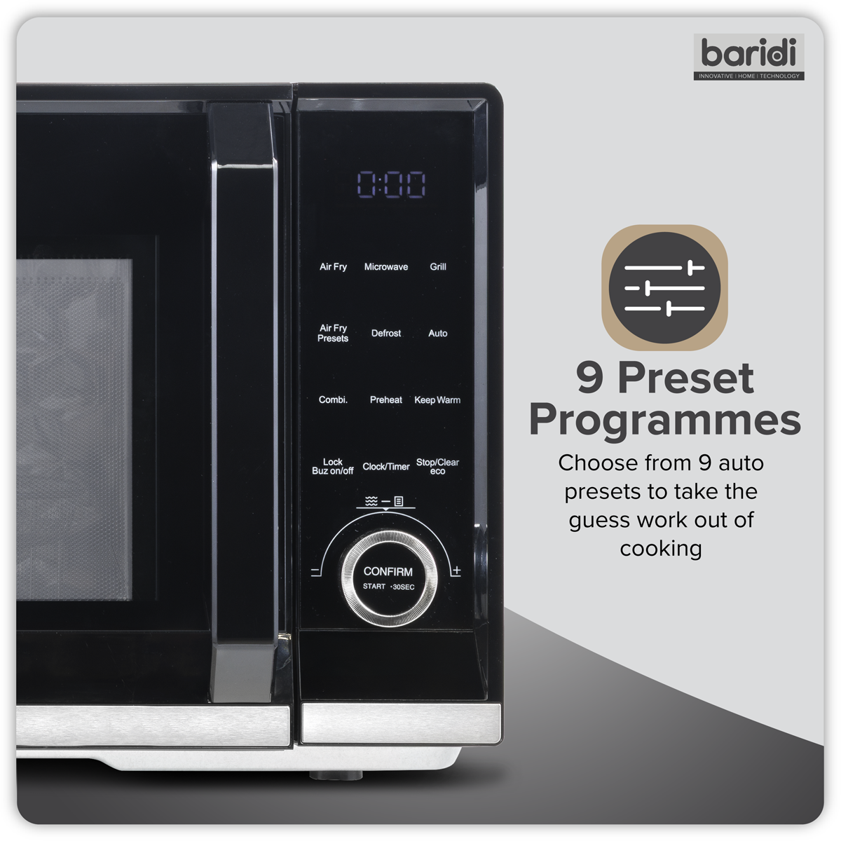 Baridi DH277 7-in-1 Air Fryer Microwave & Grill, 28L Capacity - Black - additional view 14