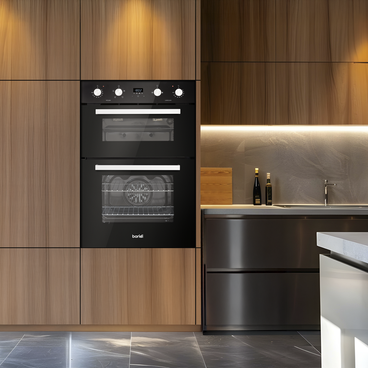 Baridi DH279 90cm Built-In Double Oven, 88L Capacity, Energy Rating A - Black - additional view 2