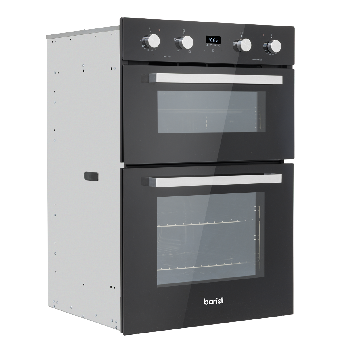 Baridi DH279 90cm Built-In Double Oven, 88L Capacity, Energy Rating A - Black