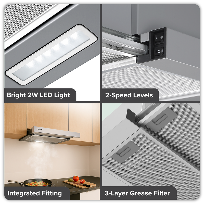 Baridi DH286 Telescopic Cooker Hood with Aluminium Filters 60cm - Stainless Steel - additional view 12