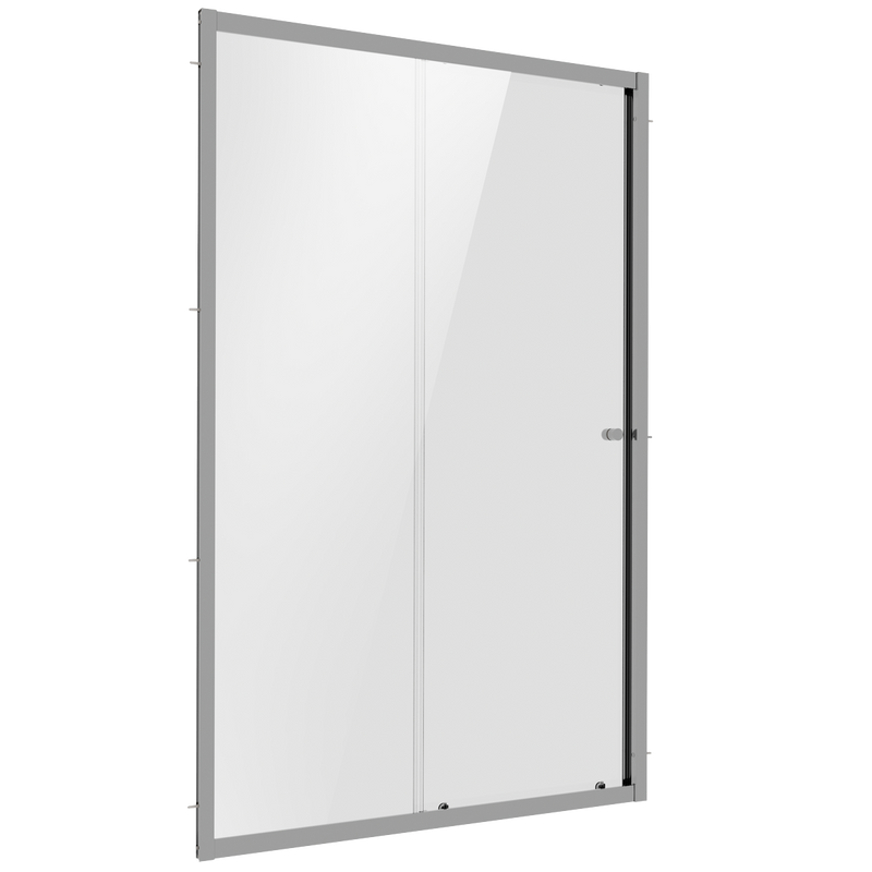 Baridi DH292 Sliding Shower Door 1000 x 1850mm, 6mm Tempered Glass, Reversible - Chrome