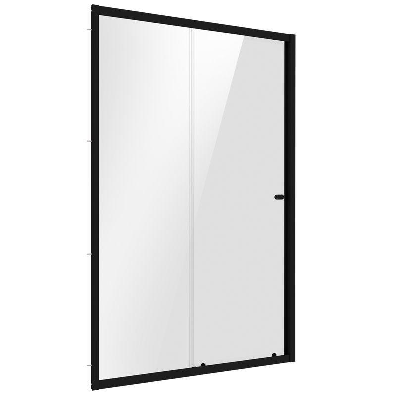 Baridi DH293 Sliding Shower Door 1000 x 1850mm, 6mm Tempered Glass, Reversible - Black