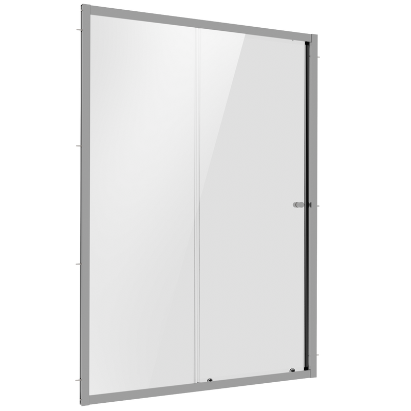 Baridi DH294 Sliding Shower Door 1200 x 1850mm, 6mm Tempered Glass, Reversible - Chrome