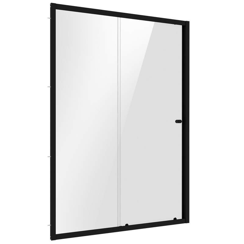 Baridi DH295 Sliding Shower Door 1200 x 1850mm, 6mm Tempered Glass, Reversible - Black